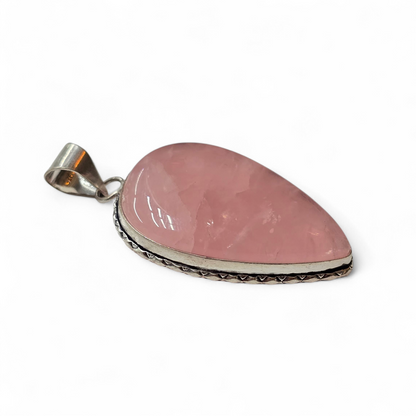 Rose Quartz Pendant (Sterling Silver 925)