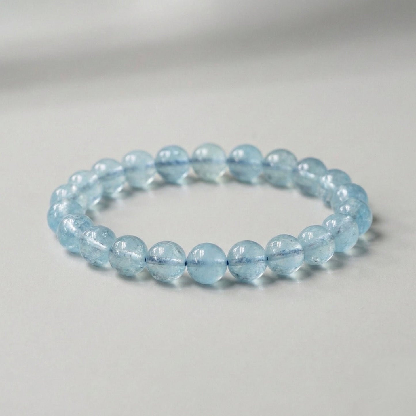 Aquamarine Bracelet (Approx. 7mm Beads · 17cm)