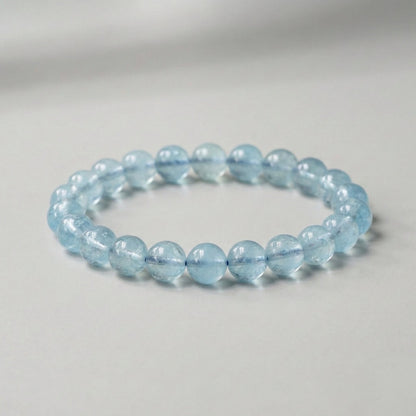Aquamarine Bracelet (Approx. 7mm Beads · 17cm)