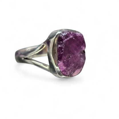 Raw Ruby Size 7.5 Ring (Sterling Silver 925)