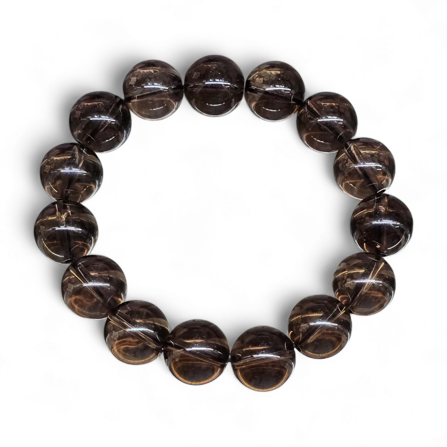 Grounded Protection: Smoky Quartz Bead Bracelet (10mm Beads · 16cm)