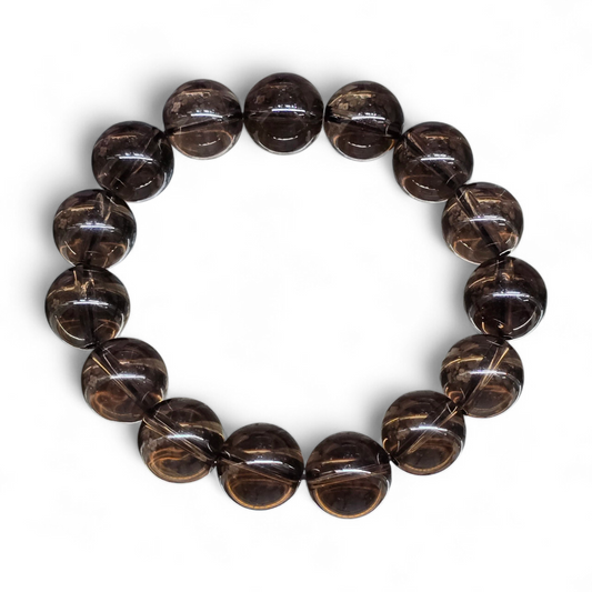 Grounded Protection: Smoky Quartz Bead Bracelet (10mm Beads · 16cm)