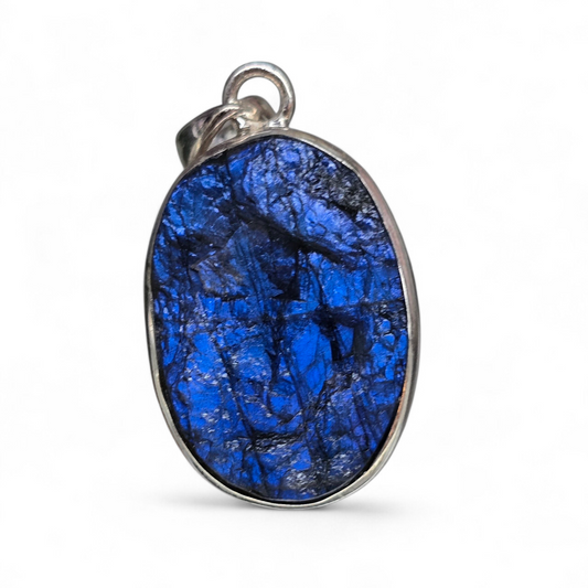 Raw Labradorite Pendant (Sterling Silver 925)