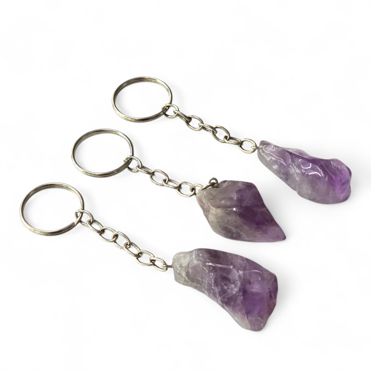 Polished Amethyst Keyrings