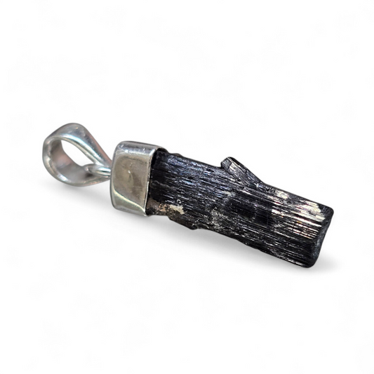 Black Tourmaline Pendant #3 (Sterling Silver 925)