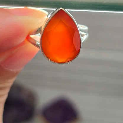 Carnelian Size 9 Ring #1 (Sterling Silver 925)
