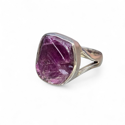 Raw Ruby Size 7.5 Ring (Sterling Silver 925)