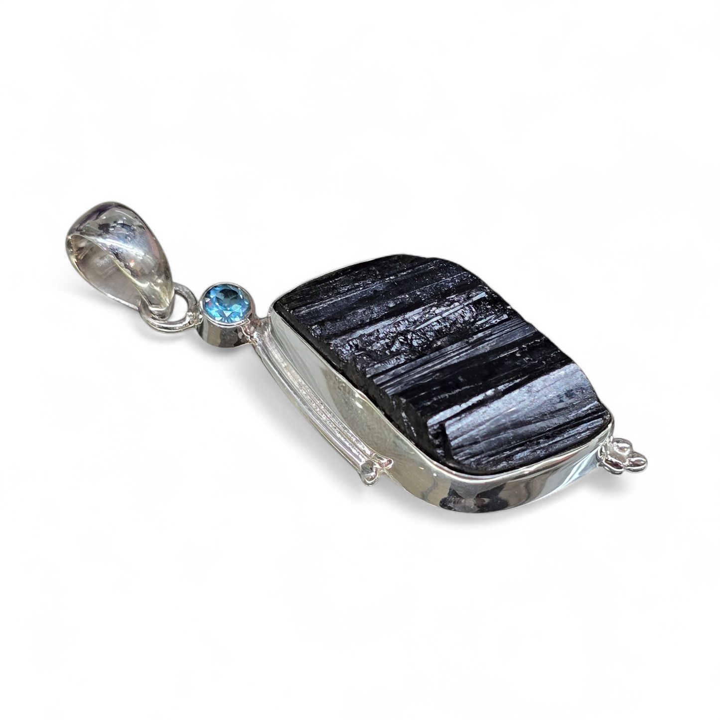 Black Tourmaline Pendant #2 (Sterling Silver 925)