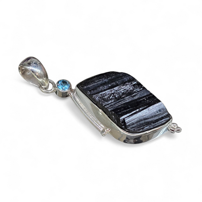 Black Tourmaline Pendant #2 (Sterling Silver 925)