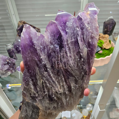 Polished Amethyst Slab with Stand