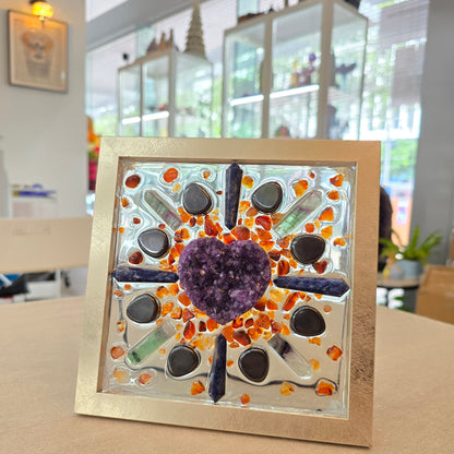 Amethyst Heart Harmony Grid (OOAK)