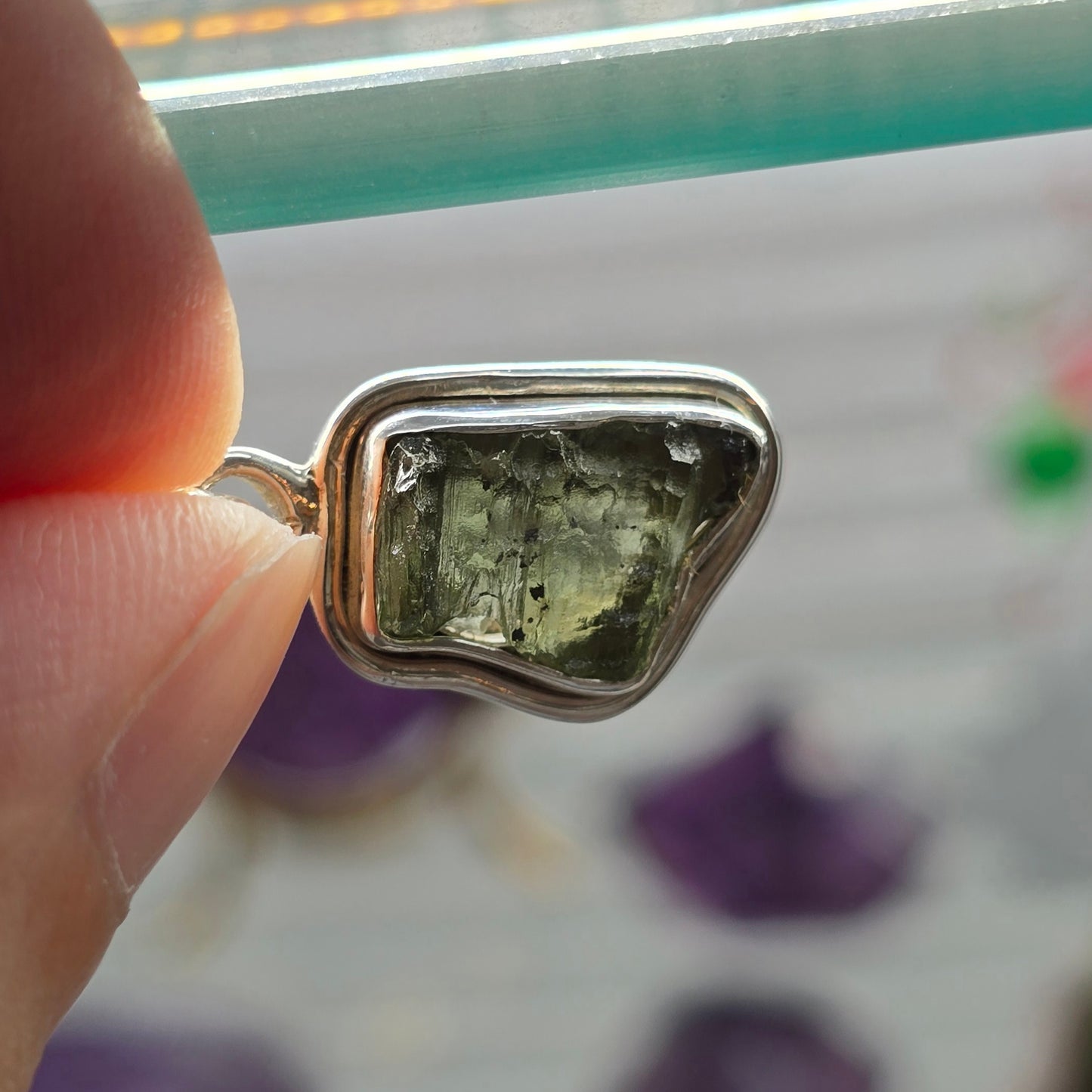 Moldavite Pendant #1 (Sterling Silver 925)