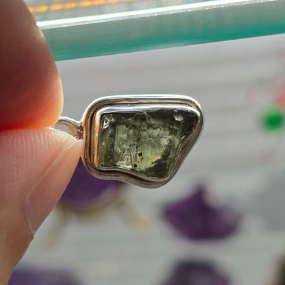 Moldavite Pendant #1 (Sterling Silver 925)