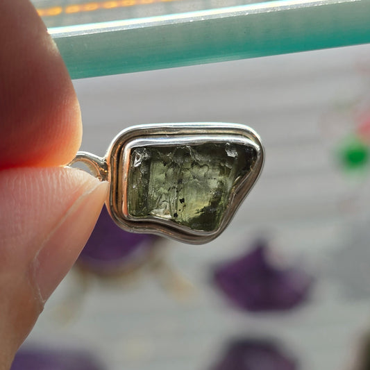Moldavite Pendant #1 (Sterling Silver 925)
