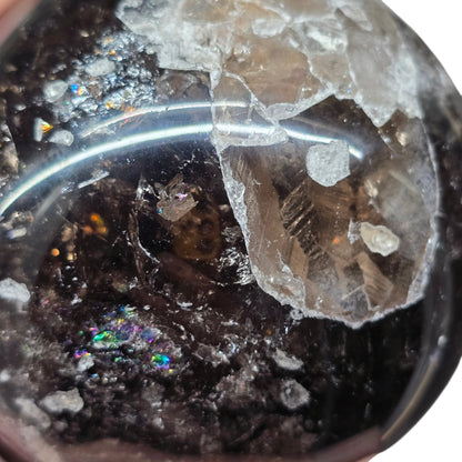 Midnight Shield: Deep Smoky Quartz Sphere (approx. 92mm dia.)