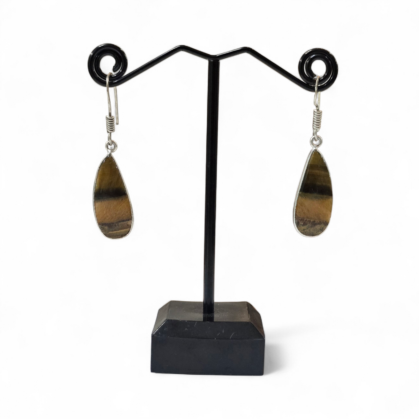 Tiger’s Eye Earrings (Sterling Silver 925)