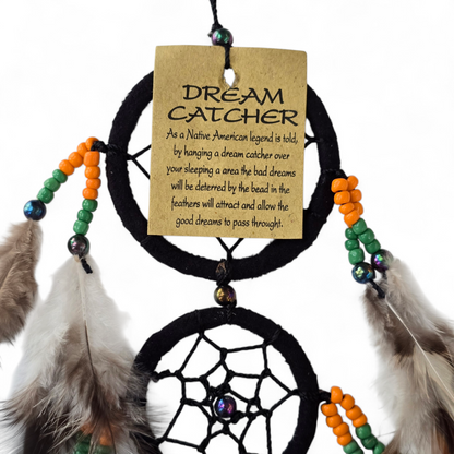 Handmade Dreamcatcher (XS Black, 4 Rings)
