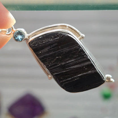 Black Tourmaline Pendant #2 (Sterling Silver 925)