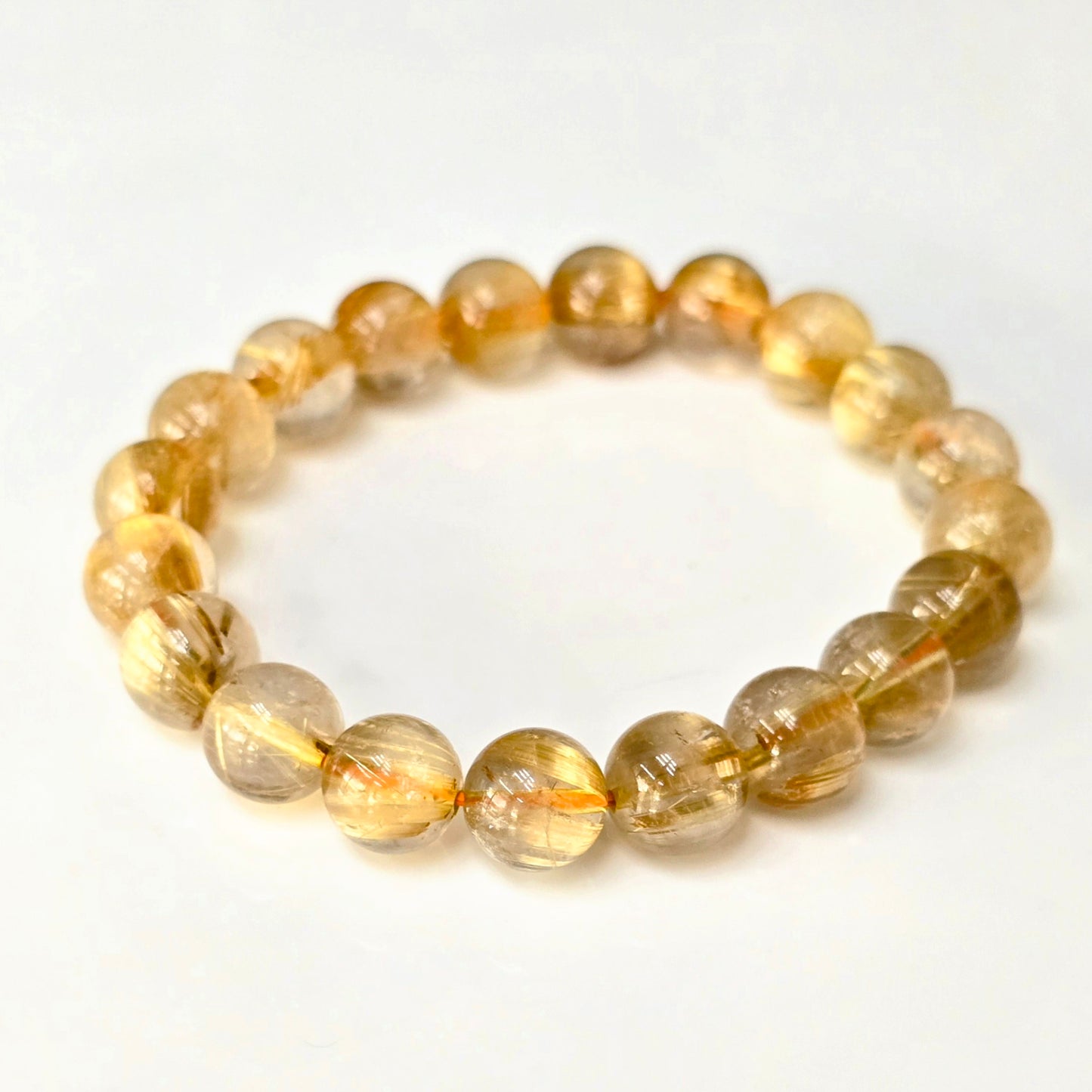 Premium Golden Rutilated Quartz Bracelet (Approx. 8mm - 17cm)