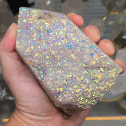 Celestial Spark: Aura Quartz Crystal Cluster Generator
