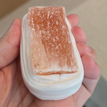 The Emotional Cleanser: Raw Peach Selenite Wand