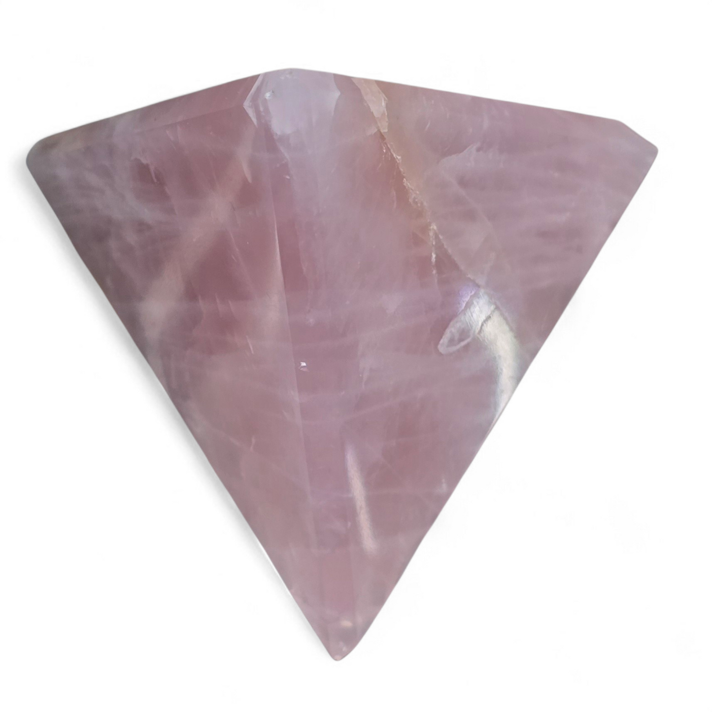 Sacred Geometry Tetrahedron (Fire Element) – Rose Quartz