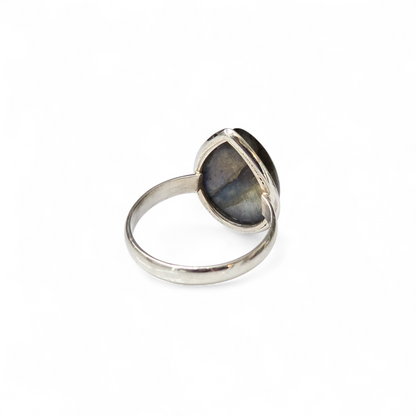 Teardrop Labradorite Size 8.5 Ring (Sterling Silver 925)