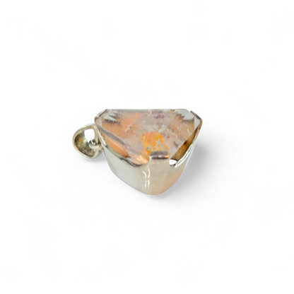 Triangular Quartz Inclusion 925 Sterling Silver Pendant