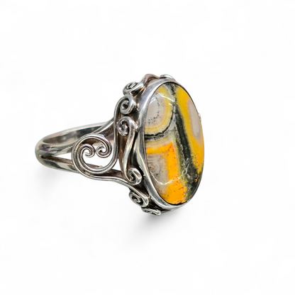 Bumblebee Jasper Size 8 Ring (Sterling Silver 925)