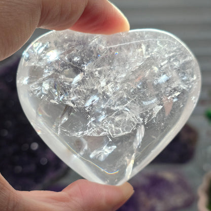 Clear Quartz Polished Heart #5