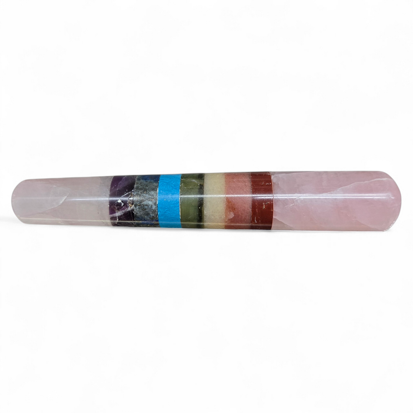 7 Chakra Rose Quartz Wand (approx. 130mm)