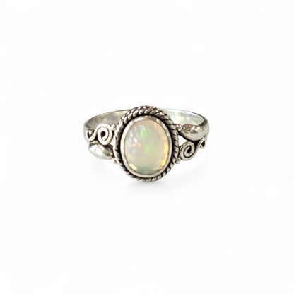 Ethiopian Opal Size 9 Ring (Sterling Silver 925)