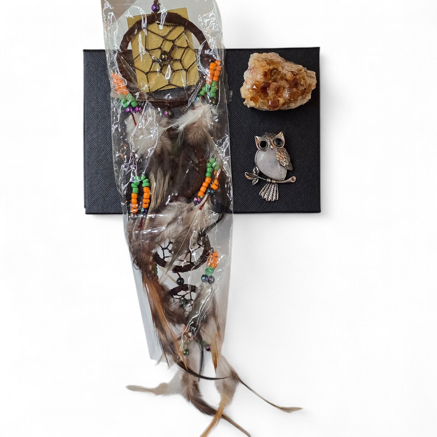 The Loving Wisdom Gift Box: Citrine, Pendant & Dreamcatcher Set